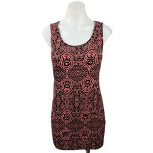 Papaya Women's Red Lace Floral Abstract Print Sleeveless Bodycon Mini Dress S